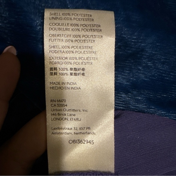 Free People Gum Drop Velvet Min Dress Blue Smocked XS? Read* whimsy goth boho - Picture 6 of 8